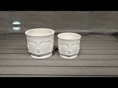 Charmant planteur en argile de fibre ronde pour le jardin de la maison patio maison intérieure