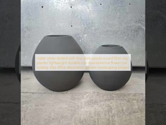 blanc mat parsemé de minuscules points sombres, pot de fleur en argile fibreuse ronde, léger, durable, nécessitant peu d'entretien, décoration de bureau de villa de vacances, projet d'aménagement paysager de jardin