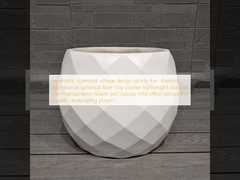 conception en forme de diamant géométrique sporty amusant -themed apparence sphérique planteuse en fibre d'argile légère durable à faible entretien pot de fleurs vacances villa décoration de bureau projet d'aménagement paysager de jardin