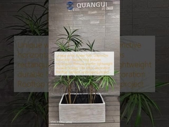 Pot de fleurs blanc unique : textures empilées horizontales distinctives, jardinière rectangulaire en fibre de ciment légère et durable, décoration de bureau de villa de vacances, projet d'aménagement paysager de jardins sur le toit