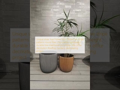 Des pots de fleurs d'une teinte argentée unique: Des motifs de rayures distinctifs, planteur en fibre d'argile ronde, légère, durable, de faible entretien, décoration de bureaux, villa, projet d'aménagement paysager sur le toit des jardins.