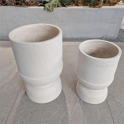 acheter Planteur en fibre d'argile à l' extérieur moderne à l' intérieur rond 22 Lb avec trou de drainage online manufacture