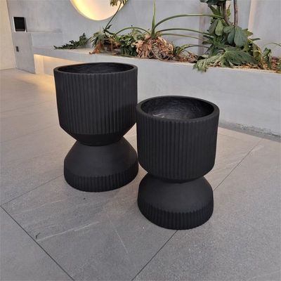 acheter Ronde texture minimale en fibre d'argile pot de plante léger en noir online manufacture