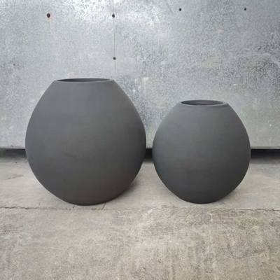 acheter Pot de fleur en fibre d'argile de forme arrondie gris mat, léger, durable, nécessitant peu d'entretien, pour décoration de villa de vacances, bureau, projet d'aménagement paysager de jardin online manufacture