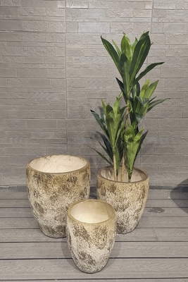 acheter Pot de jardin de toit rond en fibre d'argile légère et durable, de ton terreux et de grande taille online manufacture