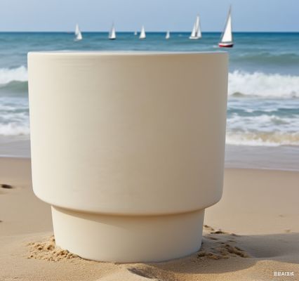 acheter beige clair, structure à deux couches, fibre ronde, pot de fleur en argile pour l'extérieur, conception architecturale et paysagère online manufacture