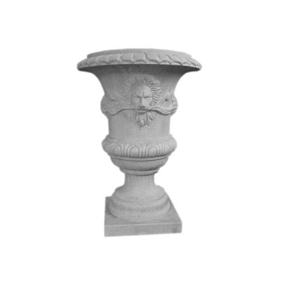 Pot de fleurs sculpté en fibre de ciment étanche jaune pour jardin