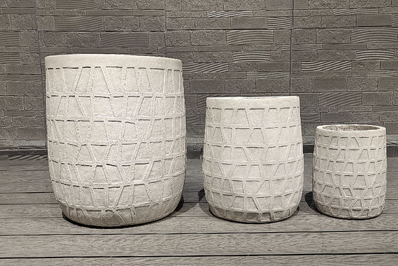 Planteur en fibre d'argile ronde à usage intérieur et extérieur