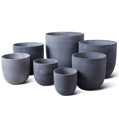Charmant pot de plantation en céramique GRC fait à la main Forme ronde Trou de drainage résistant aux intempéries Facile à nettoyer