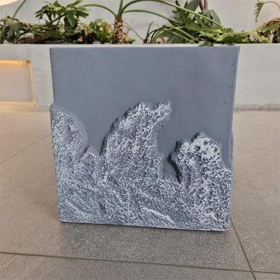 Planteur en fibre d'argile bleue minimaliste imperméable à l'eau pour la décoration de la cour