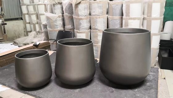 Planteurs de fleurs en fibre de verre en résine de jardinage de petite taille, colorés et brillants