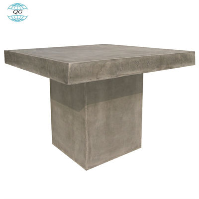 Table en béton de ciment de haute durabilité grc avec une jambe en acier et en bois