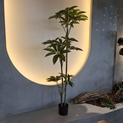 Vibrant 150cm Schefflera Faux Plant avec protection UV Faux Arbre de fougère artificiel Pour la décoration intérieure