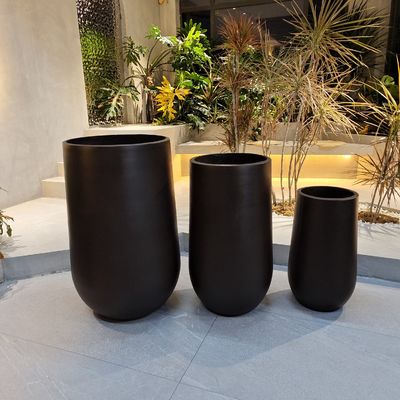 Planteurs de fleurs en fibre d'argile ronde pots Durée de vie Conserver 5 à 6 ans à l'extérieur
