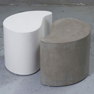 Table de jardin en béton blanc gris moderne pour salle à manger extérieure