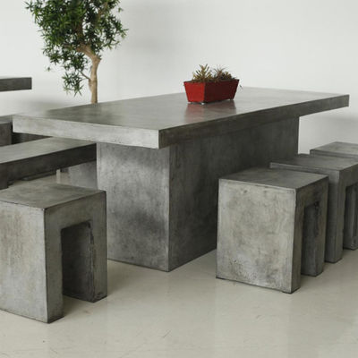 Chaise de cuisine rectangulaire ensemble de béton GRC table à manger avec banc