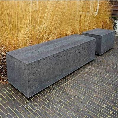 Table de patio en béton GRC extérieur rectangulaire / ronde avec sièges de banc