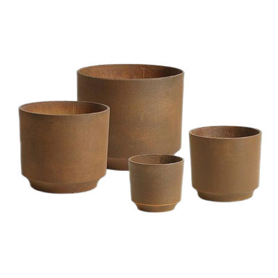 Ronde à l' intérieur à l' extérieur pots de plantation GRC Surface sculptée à la main frottée