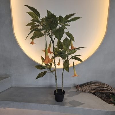 Résistant aux insectes Les plantes artificielles ressemblant à la vie Arbre Datura artificiel Pour la décoration de la maison