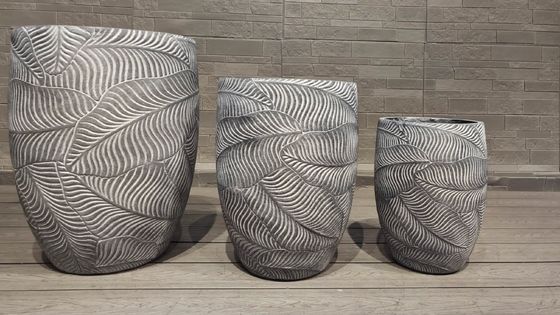 Planteur en fibre d'argile personnalisé de style moderne et résistant au gel